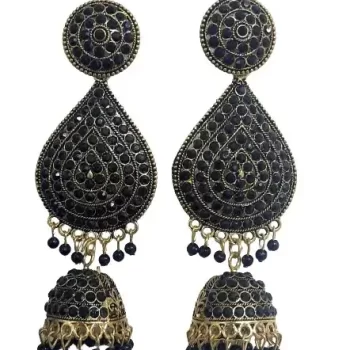 Traditional Ethnic Bridal Wedding Hangings Meenakari jhumka Jewellery for Women/Girls- Length 9.5 cm