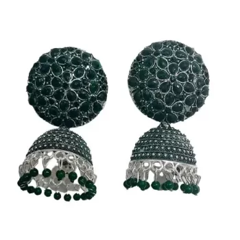 Traditional Ethnic Bridal Wedding Hangings Meenakari jhumka Jewellery for Women/Girls- Length 5.5 cm