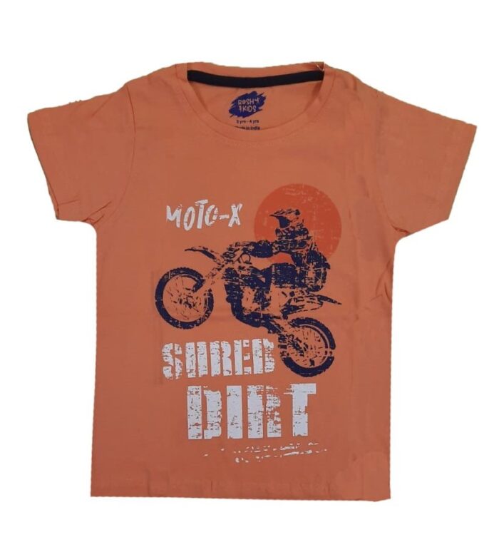 Online Dress Stores Cotton Trendy Best Orange T-Shirt for Boys 03-04 Years