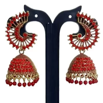 Traditional Ethnic Bridal Wedding Hangings Meenakari jhumka Jewellery for Women/Girls-FJ0061