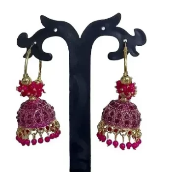 Traditional Ethnic Bridal Wedding Hangings Meenakari jhumka Jewellery for Women/Girls-FJ0074