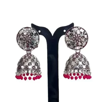Traditional Ethnic Bridal Wedding Hangings Meenakari jhumka Jewellery for Women/Girls-FJ0076