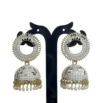Traditional Ethnic Bridal Wedding Hangings Meenakari jhumka Jewellery for Women/Girls-FJ0075