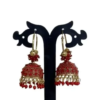 Traditional Ethnic Bridal Wedding Hangings Meenakari jhumka Jewellery for Women/Girls-FJ0078
