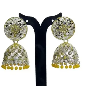 Traditional Ethnic Bridal Wedding Hangings Meenakari jhumka Jewellery for Women/Girls-FJ0073