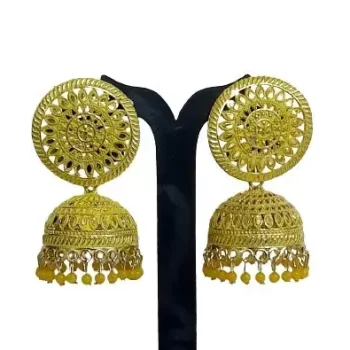 Traditional Ethnic Bridal Wedding Hangings Meenakari jhumka Jewellery for Women/Girls-FJ0072