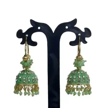 Traditional Ethnic Bridal Wedding Hangings Meenakari jhumka Jewellery for Women/Girls-FJ0066