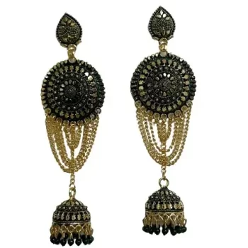 Traditional Ethnic Bridal Wedding Hangings Meenakari jhumka Jewellery for Women/Girls-FJ0069
