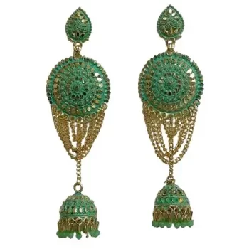 Traditional Ethnic Bridal Wedding Hangings Meenakari jhumka Jewellery for Women/Girls-FJ0071