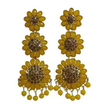 Traditional Ethnic Bridal Wedding Hangings Meenakari jhumka Jewellery for Women/Girls-FJ0056