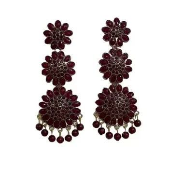 Traditional Ethnic Bridal Wedding Hangings Meenakari jhumka Jewellery for Women/Girls-FJ0054