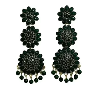 Traditional Ethnic Bridal Wedding Hangings Meenakari jhumka Jewellery for Women/Girls-FJ0058