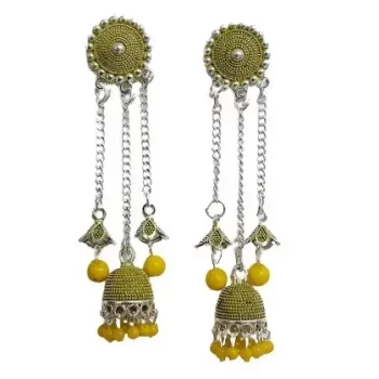 Traditional Ethnic Bridal Wedding Hangings Meenakari jhumka Jewellery for Women/Girls-FJ0057