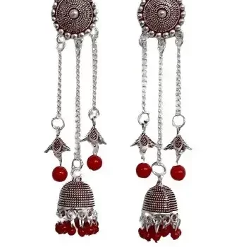 Traditional Ethnic Bridal Wedding Hangings Meenakari jhumka Jewellery for Women/Girls-FJ0053