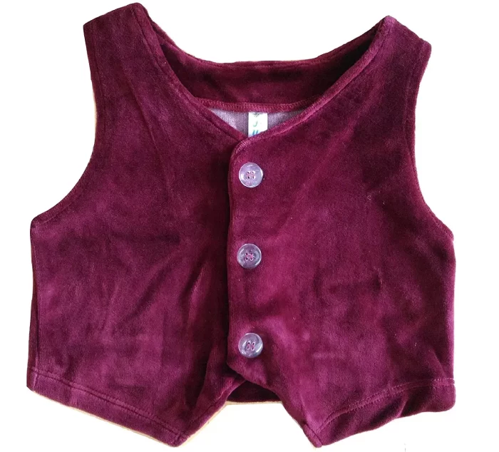 Velvet Waistcoat for Boys Maroon Color ( 1- 8 Years)