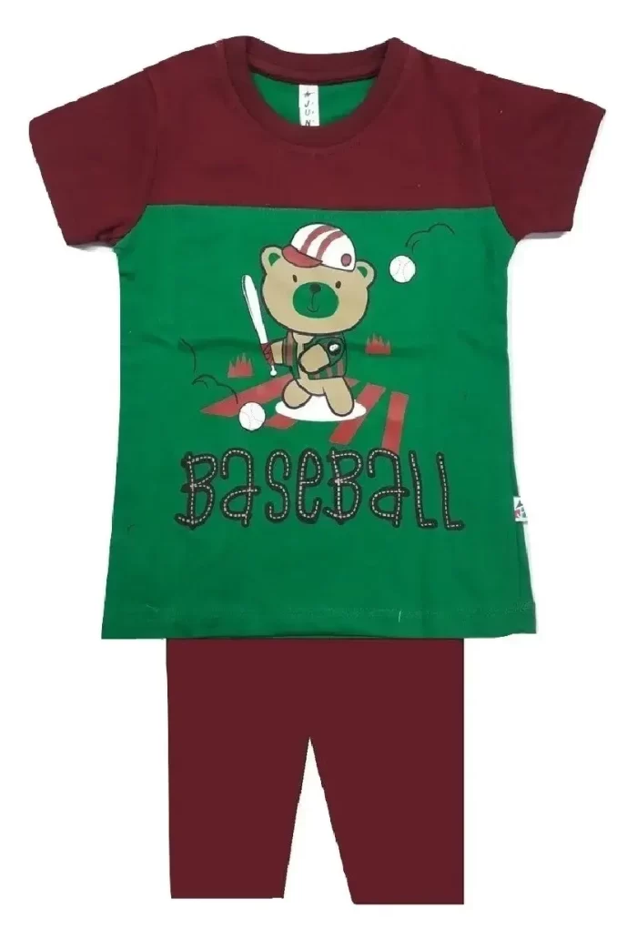 Cotton Printed T-Shirt & 3/4th Shorts ( 1-2 Y , 5-6 Y )