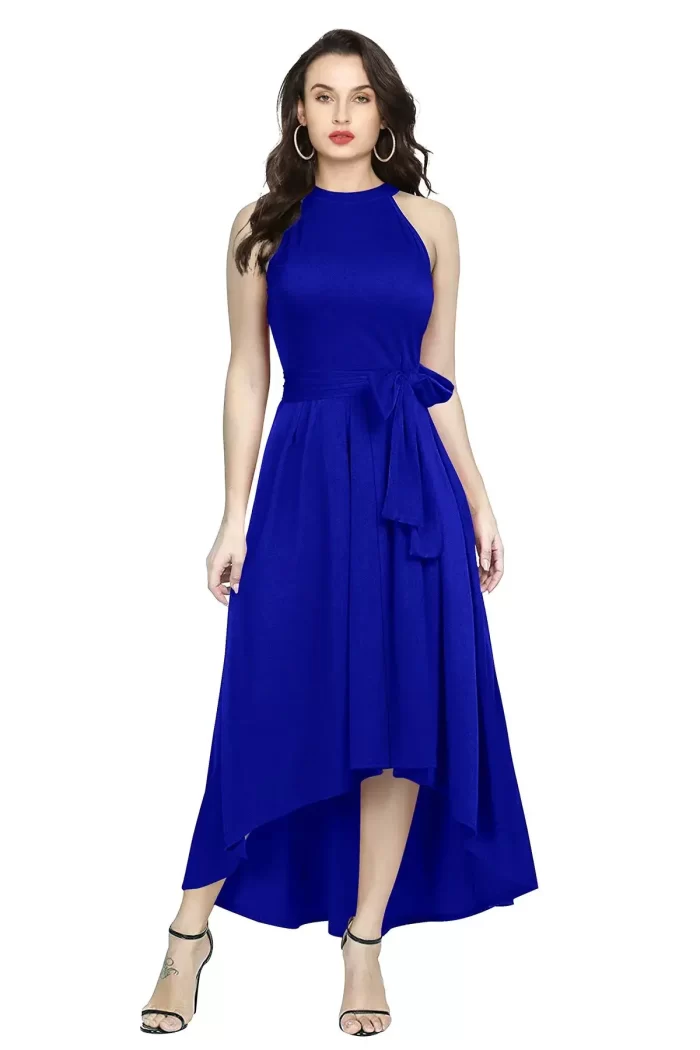 Women's Western Dress - Style Deltin Royal Blue