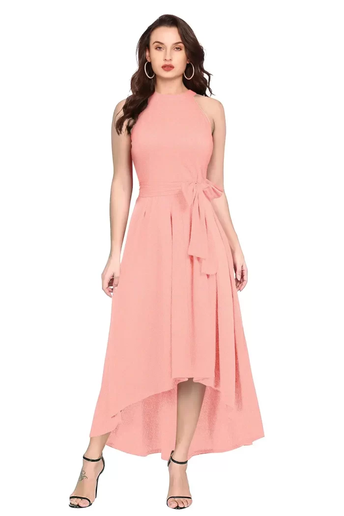 Women's Western Dress - Style Deltin Peach