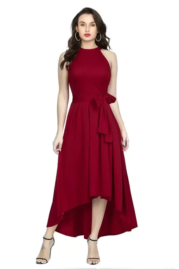 Women's Western Dress - Style Deltin Maroon