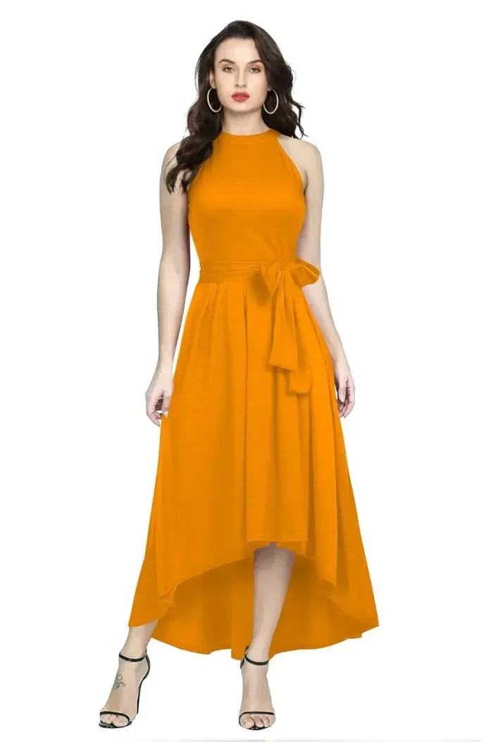 Women's Western Dress - Style Deltin Yellow