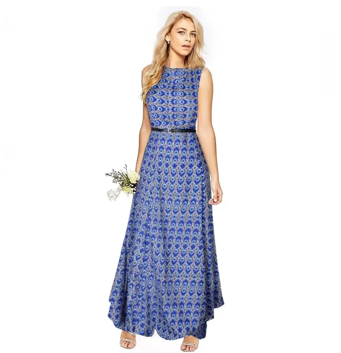 Women's Western Dress - Style Morpichh Gown Blue