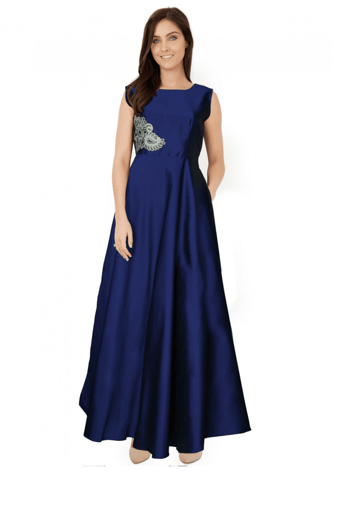 Women's Western Dress - Style Paris Blue