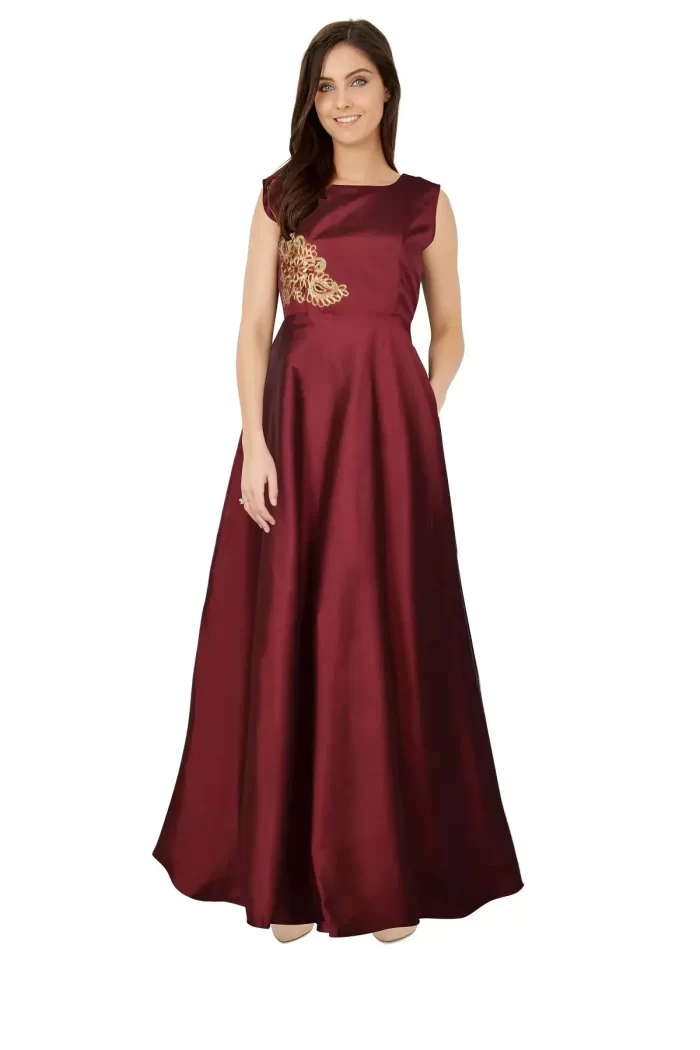 Women's Western Dress - Style Paris Maroon