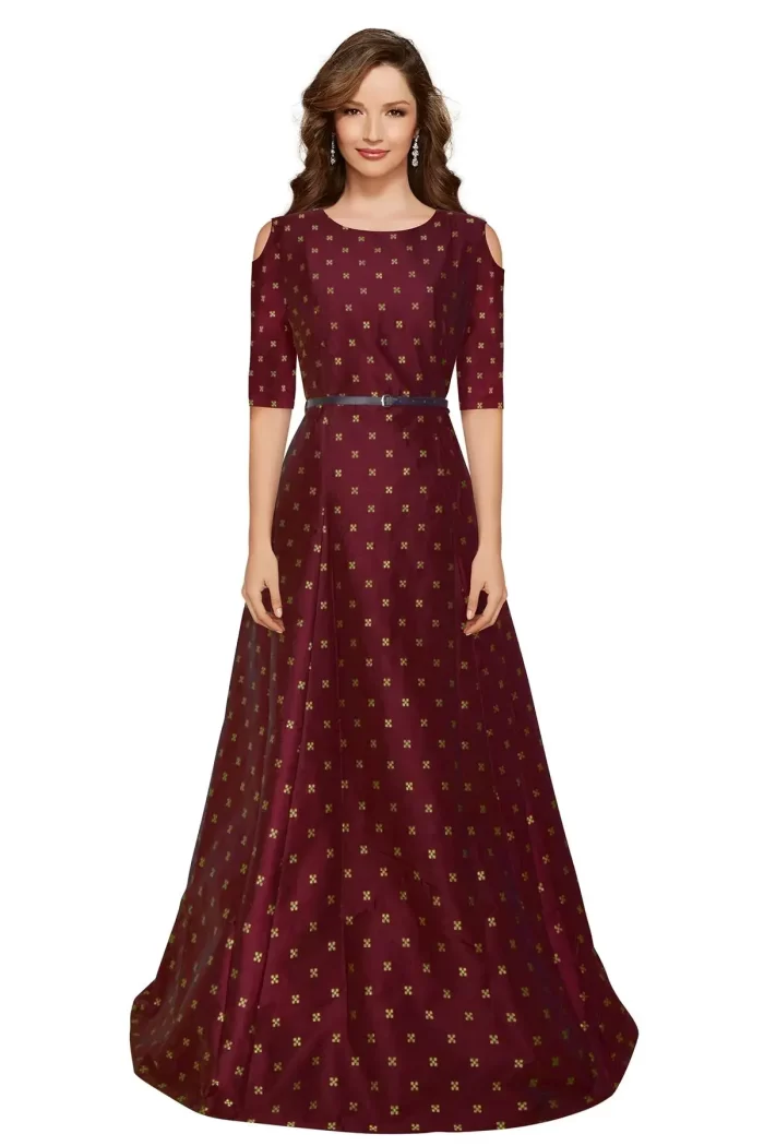 Women's Western Dress - Style Sofia Maroon