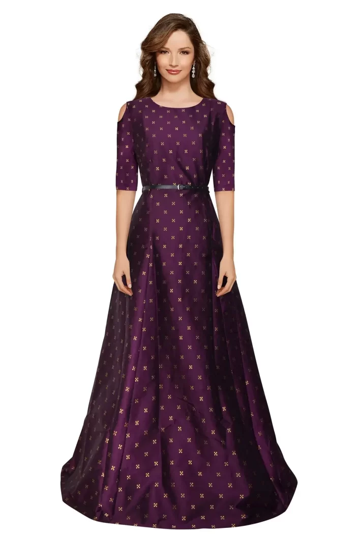 Women's Western Dress - Style Wine