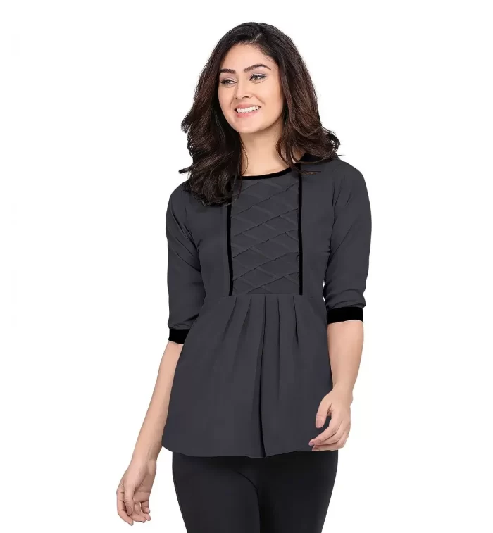 Women's Western Top - Style Tipsy Tops Grey