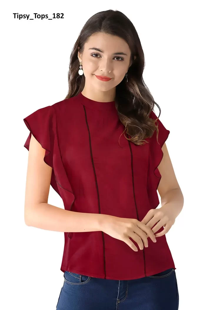 Women's Western Top - Style Tipsy Tops 18 Maroon