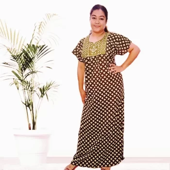 Fashionable Cotton Nighty for Women's or Ladies with Super Soft Comfortable Design ( XXL Size ) 60 inch Length