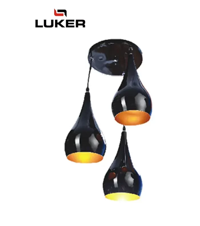 Luker E27 Holder - Indoor Hanging Light Fixtures Black LHL211-3E27