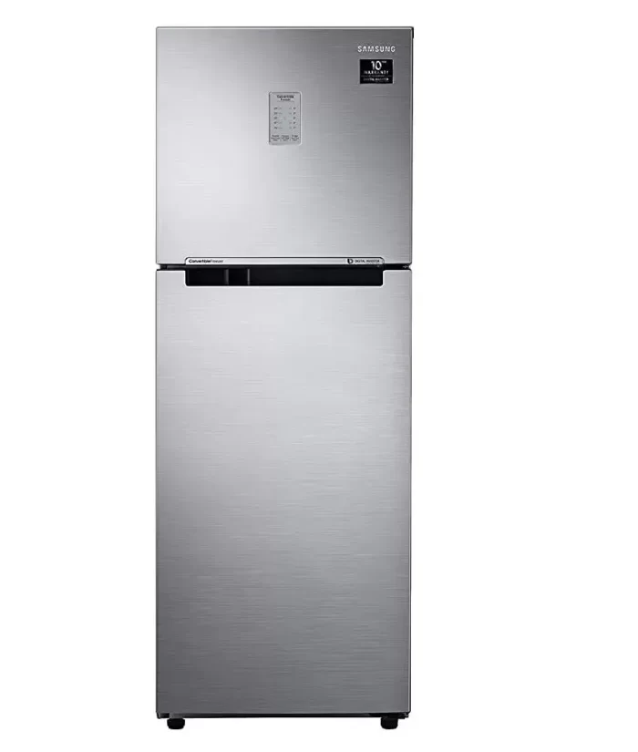 Samsung 253L 3 Star Inverter Frost Free Double Door Refrigerator (RT28T3743S8/HL Elegant Inox, Convertible)