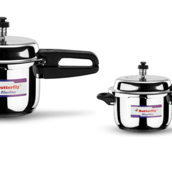 Butterfly Blue Line Stainless Steel Pressure Cooker Combo, 2 Litre +3 Litre