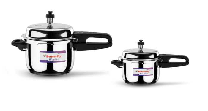 Butterfly Blue Line Stainless Steel Pressure Cooker Combo, 5 Litre +3.5 Litre