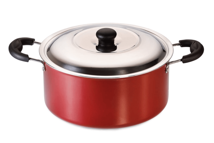 Butterfly Kroma Non-Stick Aluminium Briyani Pot with Lid, 9 Litre , Maroon