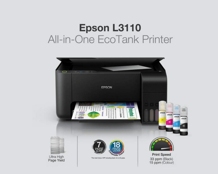 Epson EcoTank L3110 All-in-One Ink Tank Printer (Black) - Image 2