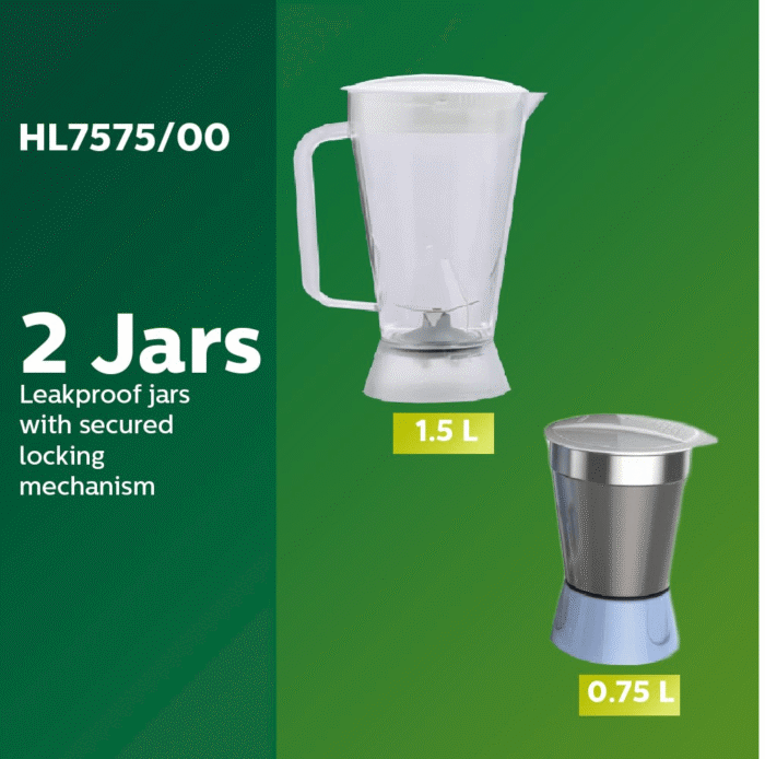 PHILIPS Mixer Grinder HL7575 600W – Powerful, Fast, and Effortless Juicing, Grinding, and Mixing - Image 2