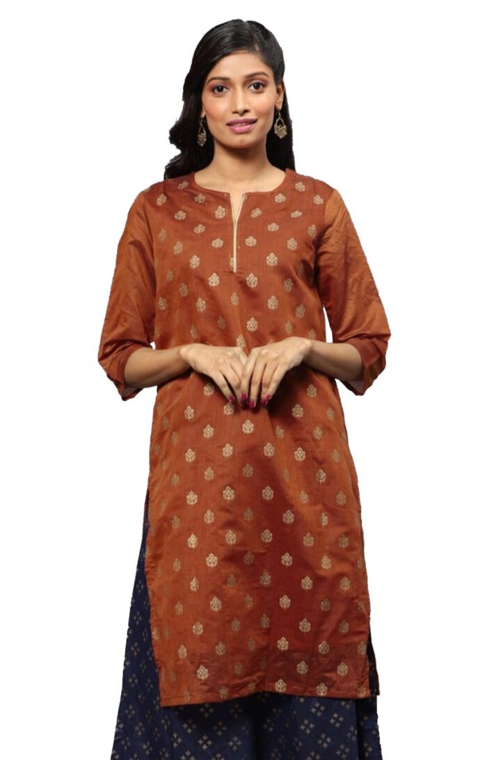Ishitva Ladies Printed Kurti (Below Knee Length) – Only Top. Fabric : Art Silk With lining.