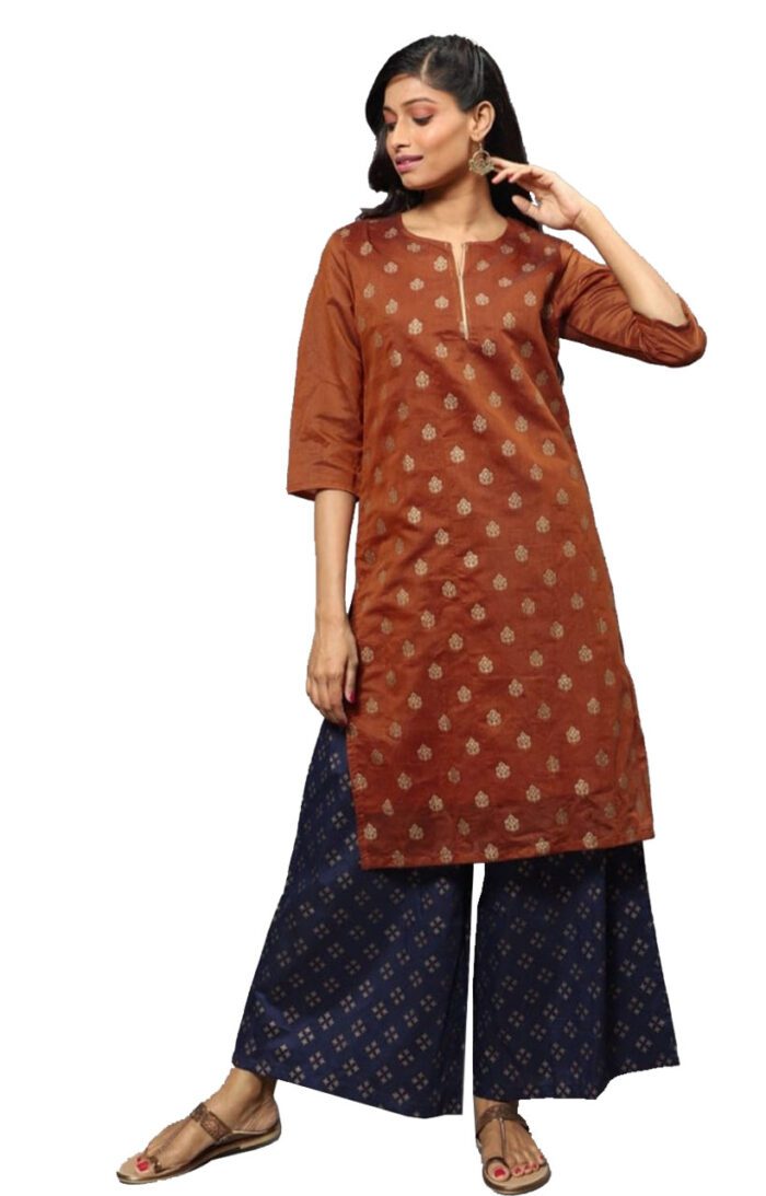 Ishitva Ladies Printed Kurti (Below Knee Length) – Only Top. Fabric : Art Silk With lining. - Image 2