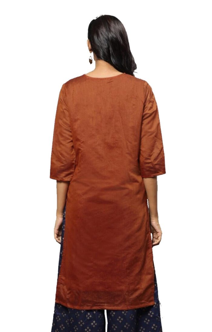 Ishitva Ladies Printed Kurti (Below Knee Length) – Only Top. Fabric : Art Silk With lining. - Image 3