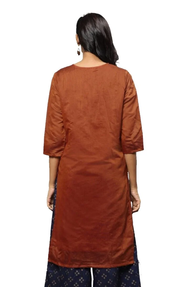 Ishitva Ladies Printed Kurti (Below Knee Length) – Only Top. Fabric : Art Silk With lining. - Image 3