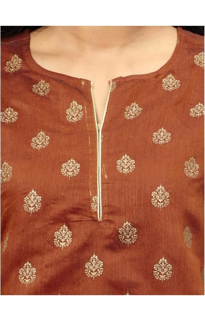 Ishitva Ladies Printed Kurti (Below Knee Length) – Only Top. Fabric : Art Silk With lining. - Image 4