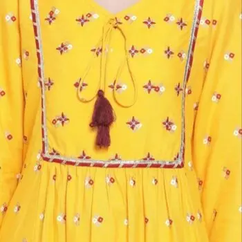 Aabta Ladies Printed Kurti (Below Knee Length) – Only Top. Fabric : Rayon Without lining. - Image 3