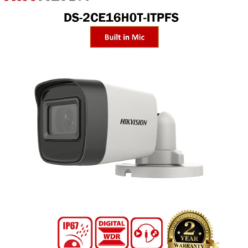 Hikvision 5 MP Outdoor Bullet CCTV Camera with inbuilt Audio Mic IP67 DS-2CE16H0T-ITPFS + USEWELL BNC/DC, White - Image 3