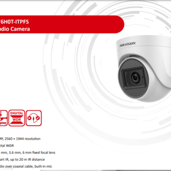 HIKVISION DS-2CE76H0T-ITPFS Ultra-HD IR CCTV Dome Camera, 5MP - Image 2