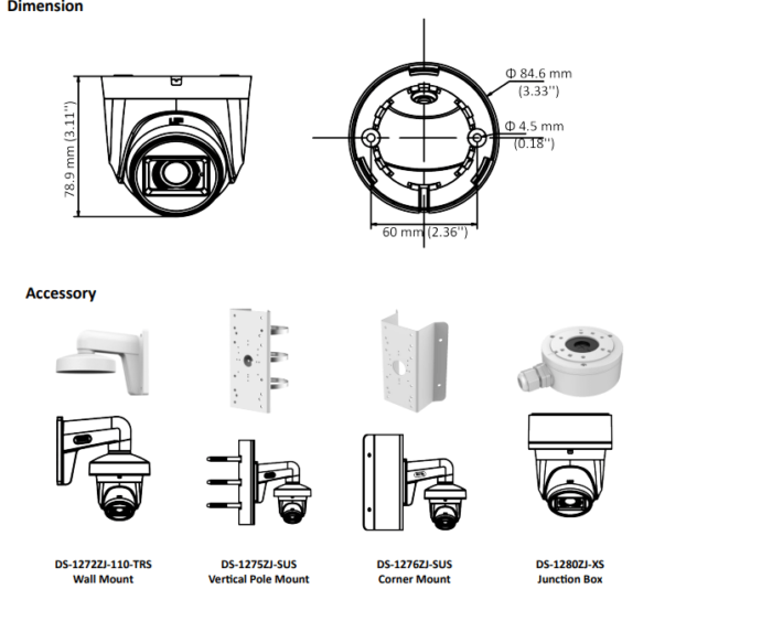 HIKVISION DS-2CE76H0T-ITPFS Ultra-HD IR CCTV Dome Camera, 5MP - Image 3