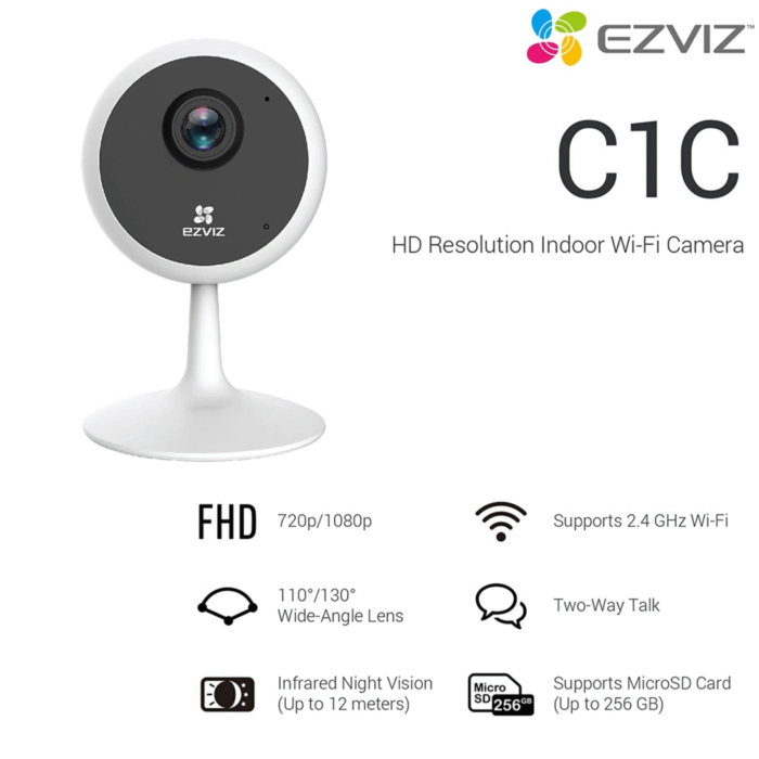 OSS Hikvision Ezviz 2 MP C1C HD Resolution Indoor Wi-Fi 1080p Camera- D0-1D2WFR - Image 5
