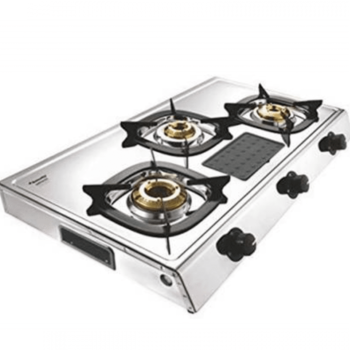 Butterfly Matchless 3 Burner Stainless Steel Manual Gas Stove (3 Burners)